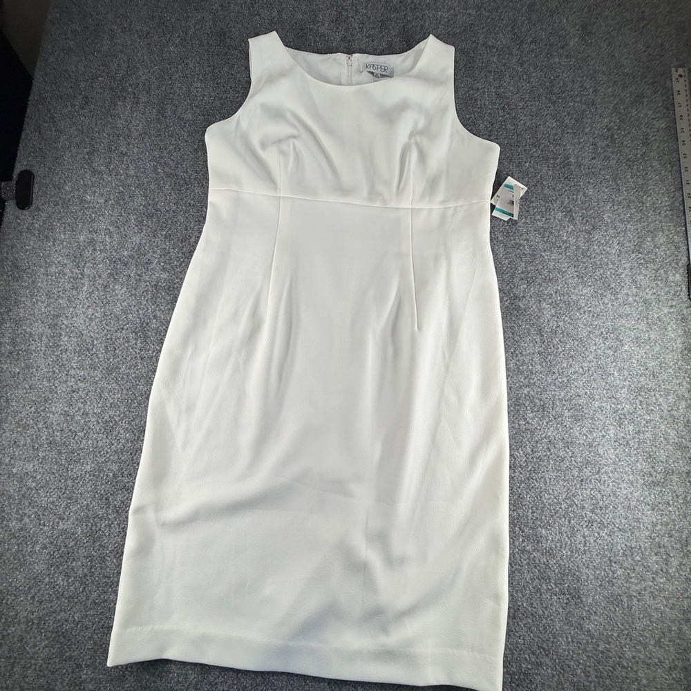 Kasper Womens Vanilla Ice White Sleeveless Sheath Dress Size 16 10543034-9ZS